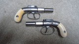 TWO MATCHING FACTORY ENGRAVED ALLEN & THURBER SINGLE SHOT BAR-HAMMER DERRINGERS WITH IVORY GRIPS - 8 of 10