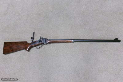 VERY FANCY CUSTOM SHILOH SHARPS No. 1 SPORTER IN SCARCE .40-50 BN CALIBER, WITH DIES