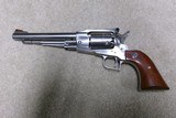 CUSTOMIZED RUGER STAINLES STEEL OLD ARMY .45 PERCUSSION REVOLVER, MADE 1978. - 1 of 13
