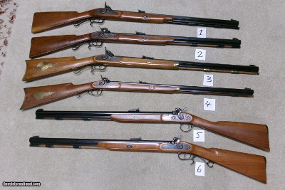 COLLECTION OF SIX (6) THOMPSON-CENTER PERCUSSION RIFLES ($395-$695)
