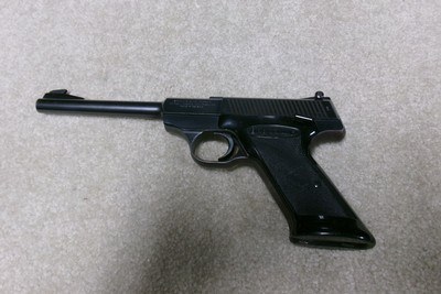 CLASSIC BELGIAN BROWNING NOMAD .22LR AUTO PISTOL, DESIRABLE 6 3/4” BARREL, MADE 1971