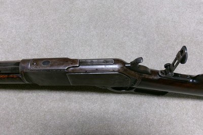 SPECIAL ORDER EARLY 2ND MODEL 1876, 45-60, 26” OCT., 1/2 MAG, SGB, #9XXX, SHIPPED 1879. - Image 5 of 21