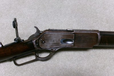 SPECIAL ORDER EARLY 2ND MODEL 1876, 45-60, 26” OCT., 1/2 MAG, SGB, #9XXX, SHIPPED 1879. - Image 3 of 21