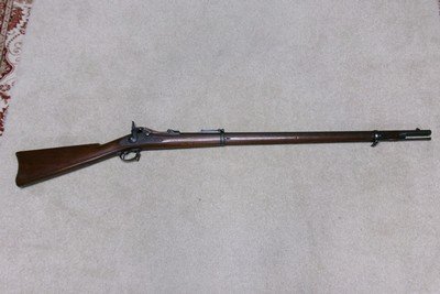  UNISSUED CONDITION 1884 TRAPDOOR SPRINGFIELD, .45-70 RIFLE,SHARP 1886 CARTOUCHE - Image 1 of 25