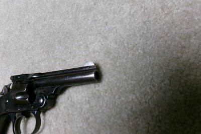 EARLY ANTIQUE S&W .32 DOUBLE ACTION 4TH MODEL, MOTTLED RED GRIPS, #65XXX, MADE 1880s - Image 15 of 15