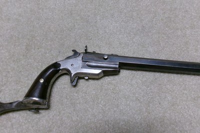 SCARCE FRANK WESSON 1870 MEDIUM FRAME POCKET RIFLE, .22RF, #2XX, MADE 1870-1893. - Image 8 of 22