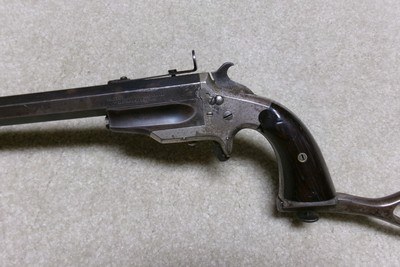 SCARCE FRANK WESSON 1870 MEDIUM FRAME POCKET RIFLE, .22RF, #2XX, MADE 1870-1893. - Image 4 of 22
