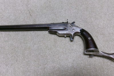 SCARCE FRANK WESSON 1870 MEDIUM FRAME POCKET RIFLE, .22RF, #2XX, MADE 1870-1893. - Image 12 of 22