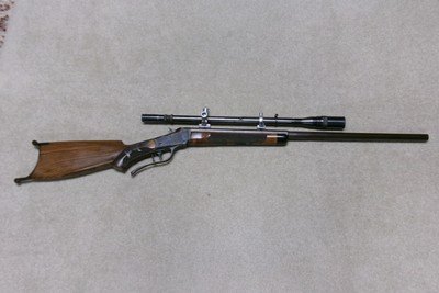 GORGEOUS CUSTOM WINCHESTER LOWALL OFFHAND/SCHEUTZEN, .22LR, UNERTL 10X SCOPE. - Image 1 of 21