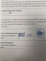 Colt 250th ANNIVERSARY 3 GUN SET PYTHON 357 KING COBRA .22 1911.45 1 OF 250 COLLECTOR LIMITED EDITION COMMEMORATIVE TALO RARE - Image 6 of 14