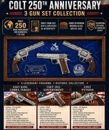 Colt 250th ANNIVERSARY 3 GUN SET PYTHON 357 KING COBRA .22 1911.45 1 OF 250 COLLECTOR LIMITED EDITION COMMEMORATIVE TALO RARE - Image 2 of 14