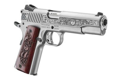 Ruger 16707 SR1911 250th Anniversary 45 8+1 5in Stainless LIMITED ENGRAVED EDITION - Image 2 of 6