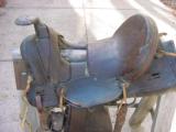 Old West saddle ca. 1885 with Sam Stagg rigging around horn - 2 of 8