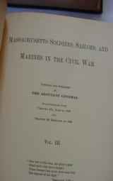 6 of the 8 volume set Massachusetts Soldiers, Sailors and Marines During the Civil War plus Index (Vol II and VI missing).
- 11 of 15