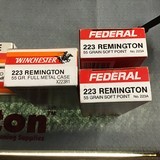 Winchester 223 55 grain Full Metal Case & Federal 223 55 grainSoft Points 100 rounds total - 4 of 8