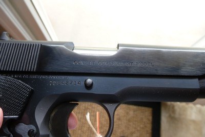 Rare Colt 1911 70 series Combat Governmentmodel .45 ,Beautiful Colt royal blue ,. Mint in box w/all paperwork test fired only - Image 6 of 15