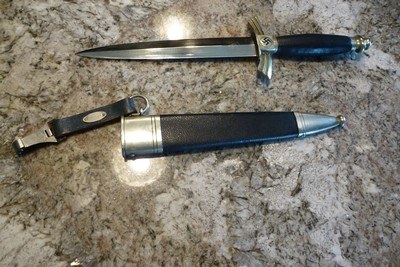 Original WW2 Nazi Germany SMF Glider Pilot dagger with scabbard+hanger Exc cond - Image 2 of 15
