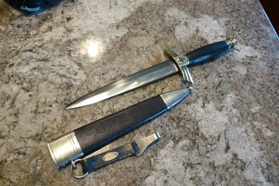 Original WW2 Nazi Germany SMF Glider Pilot dagger with scabbard+hanger Exc cond - Image 1 of 15