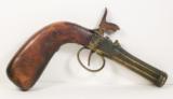 Percussion Pistol with solid brass octagonal 4 1/4