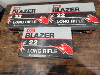 Vintage Ammo CCI Blazer 22lr 3
brick 30 boxes 1500rds