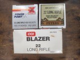 Vintage 22 long rifle- ! Brick CCI Blazer, 1 Brick Peters, 1 Brick Winchester Power Point. 3 Bricks total - 2 of 3