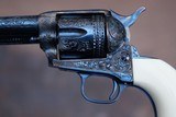 Engraved Colt Single Action Army Revolver Miniature, Serial No. 20 by Aldo Uberti Gold Wire Inlays - 2 of 11
