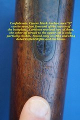 Confederate Anchor S Marked P1856 Tower Enfield Cavalry Carbine in Attic Condition - 13 of 19