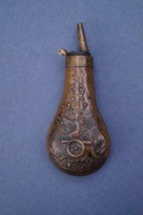 Original Civil War Era Powder Flask w/slanted spout for Colt 1851 Navy, 1860 Army, 1861 Navy Percussion Revolvers