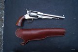 Stainless Steel Remington Model 1863 .44 Cal Percussion Revolver with Holster - 1 of 13