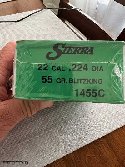 Sierra BlitzKing Bullets 22 Caliber (224 Diameter) 55 Grain Boat Tail