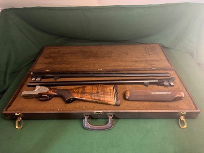 Cased 2 Barrel Beautifully Factory Engraved Trap Set - 32