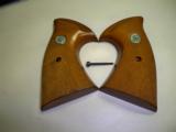 Colt Trooper MK III- Taget Grip Set-Walnut- Checkered w/ Medallions- USED - 1 of 1