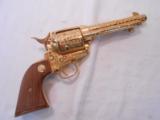 Engraved Gold Plated "Texas Cattleman Assn." CommemorativeColt Army SA 44-40 - 1 of 15