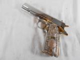COLT NICKEL MK IV SERIES 70 GOVT MODEL .45 AUTO WITH 10K GOLD AND SILVER GRIPS - 4 of 12
