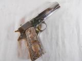 COLT NICKEL MK IV SERIES 70 GOVT MODEL .45 AUTO WITH 10K GOLD AND SILVER GRIPS - 3 of 12