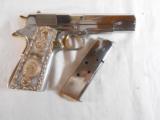 COLT NICKEL MK IV SERIES 70 GOVT MODEL .45 AUTO WITH 10K GOLD AND SILVER GRIPS - 9 of 12