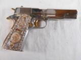 COLT NICKEL MK IV SERIES 70 GOVT MODEL .45 AUTO WITH 10K GOLD AND SILVER GRIPS - 1 of 12