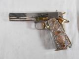 COLT NICKEL MK IV SERIES 70 GOVT MODEL .45 AUTO WITH 10K GOLD AND SILVER GRIPS - 2 of 12