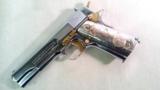 COLT MODEL OF 1911 ARMY NICKEL/GOLD
PLATED WITH AZTEC
MOTIF
GOLD PLATED GRIPS - 4 of 13