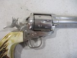 COLT 3rd GEN SAA, .45LC, 7 1/4" NICKEL FINISH W/STAG GRIPS - 8 of 14