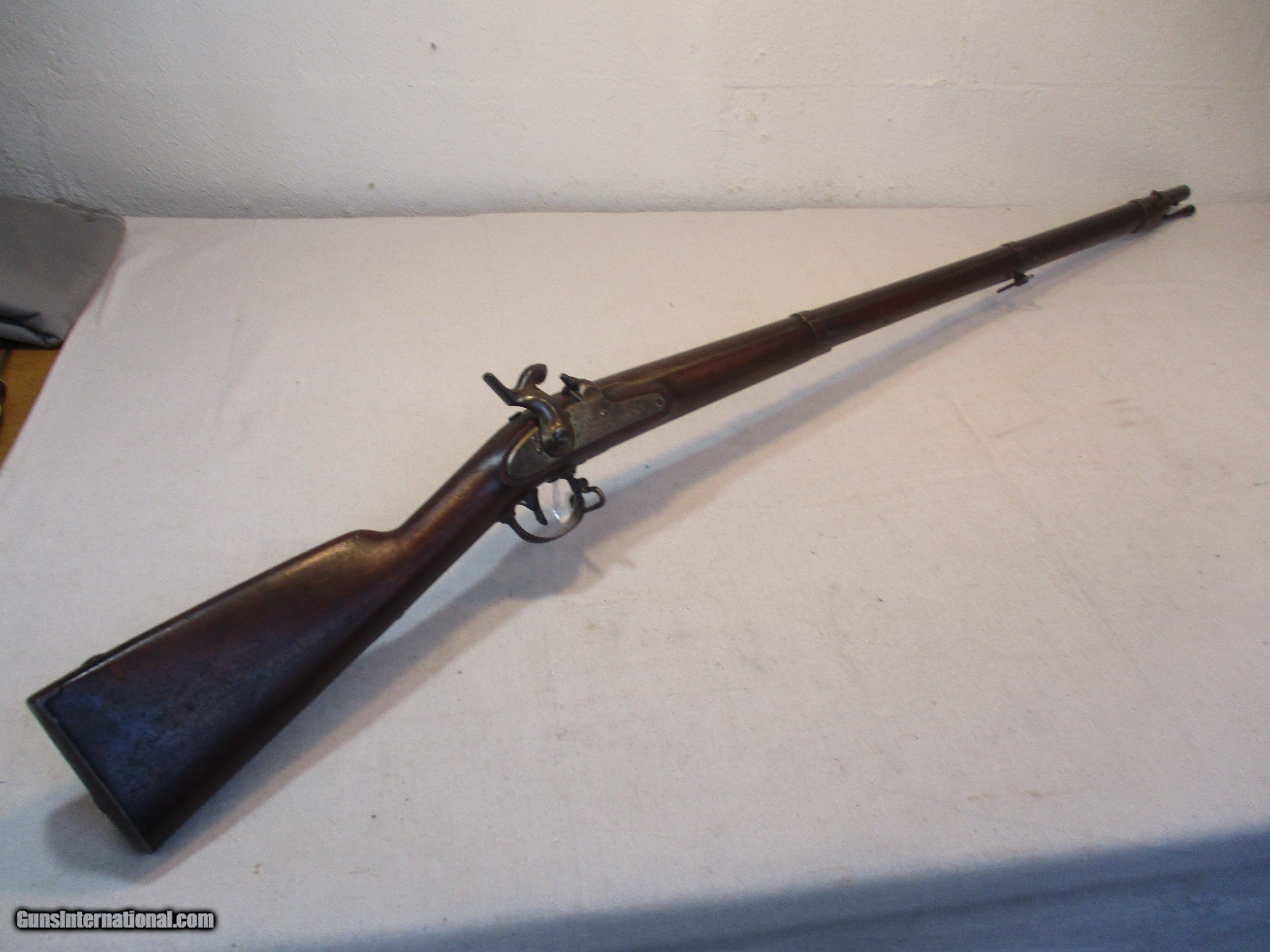 ANTIQUE SPRINGFIELD 1843 .69 CAL PERCUSSION SMOOTHBORE MUSKET LOCK ...