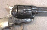 Antique Texas Shipped Factory Engraved Nickel S.A.A. .45LC Revolver5 1/2