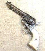 Antique Texas Shipped Factory Engraved Nickel S.A.A. .45LC Revolver5 1/2