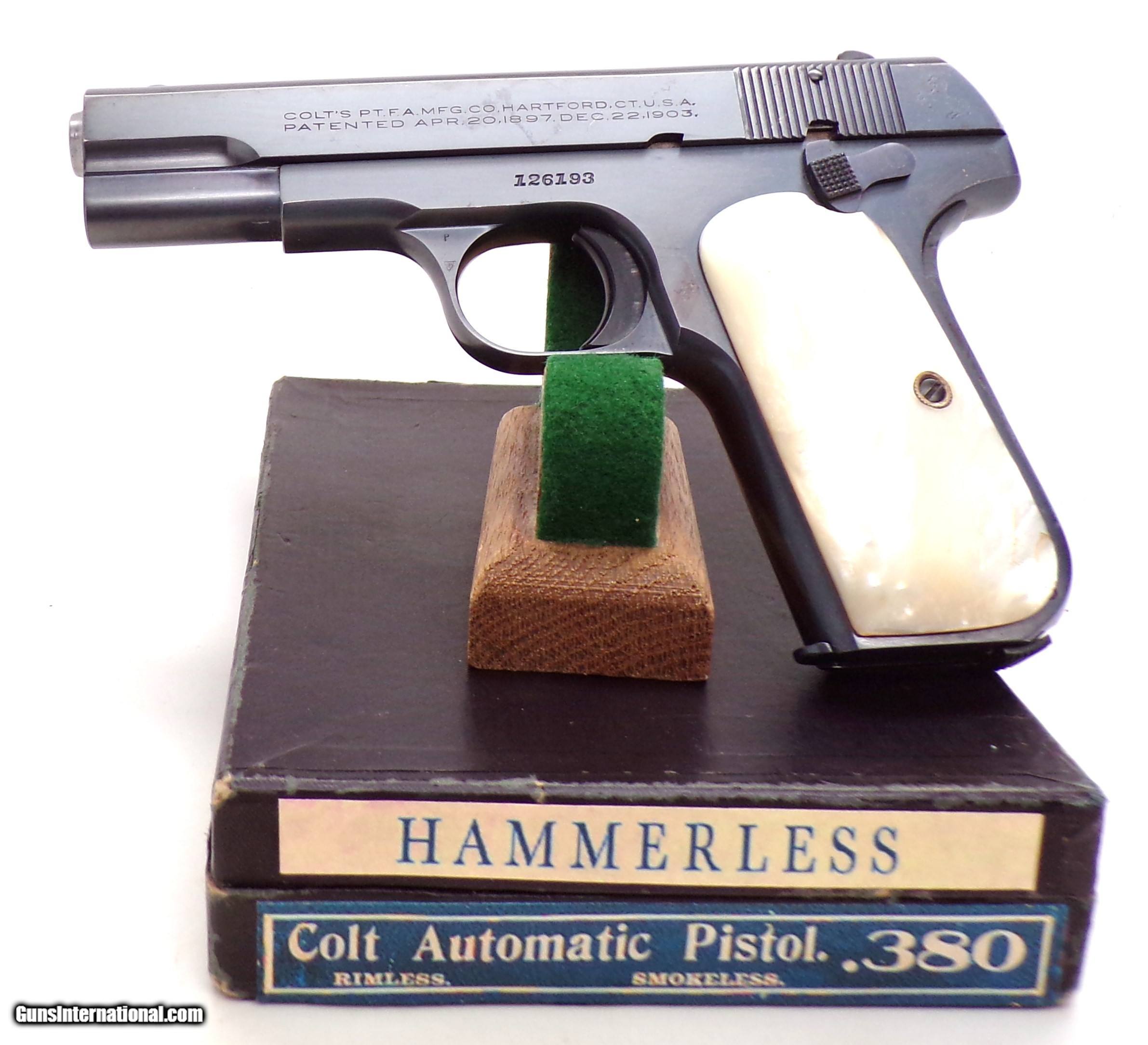 COLT 1908 380 PEARL GRIPS with ORIGINAL COLT BOX