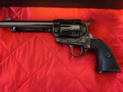 U.S.F.A Single Action Army revolver finished by Doug Turnbull. DT Serial #..45 colt, 5 1/2 Barrel