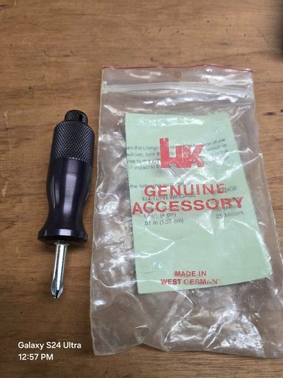 Heckler and Koch sight adjustment tool (also called the HK diopter sight tool or windage/elevation tool).