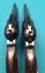 RARE - USFA Match Pair Factory Engraved - Armory Blue - Beautiful Checkered Rosewood - 4 of 11