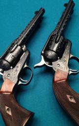 RARE - USFA Match Pair Factory Engraved - Armory Blue - Beautiful Checkered Rosewood - 1 of 11