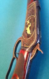 Winchester Ser# 53,XXX, 1886 45-70 High Grade Gold Engraved Crescent Engraved Butt/Lyman - 14 of 15