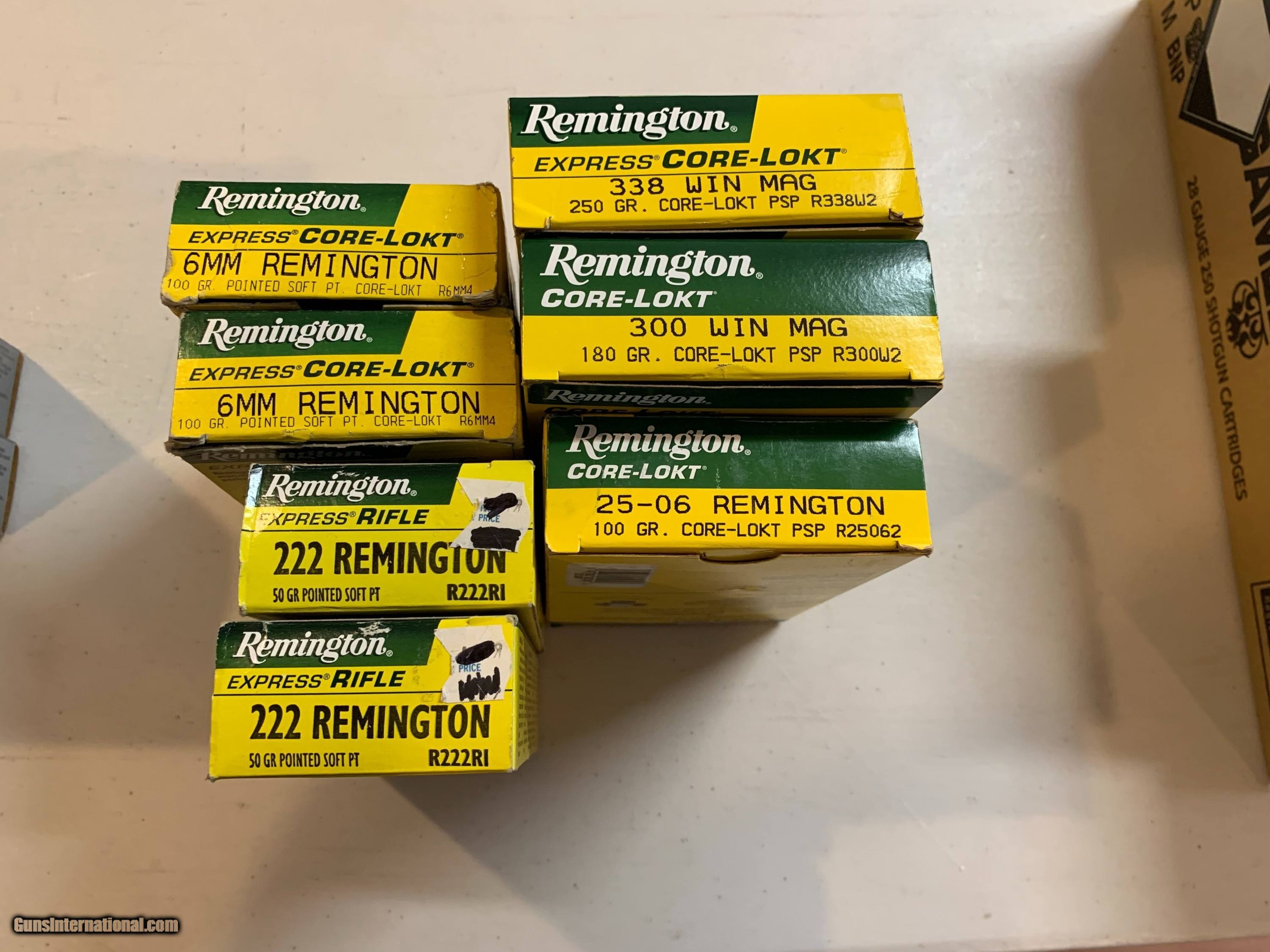 Remington Brand 222, 6mm, 25-06, 300 Win.Mag, 338 Win Mag